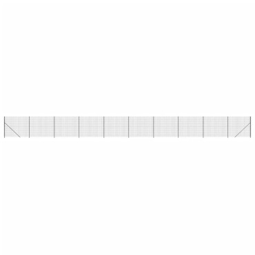 vidaXL Συρματόπλεγμα Περίφραξης Ανθρακί 1,8x25 μ. με Βάσεις Φλάντζα