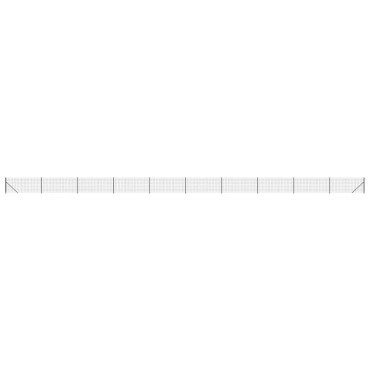 vidaXL Συρματόπλεγμα Περίφραξης Ανθρακί 0,8x25 μ. με Βάσεις Φλάντζα