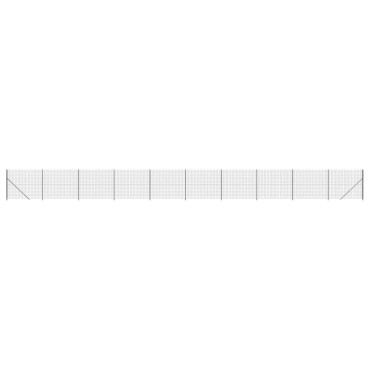 vidaXL Συρματόπλεγμα Περίφραξης Ανθρακί 1,6x25 μ. με Βάσεις Φλάντζα