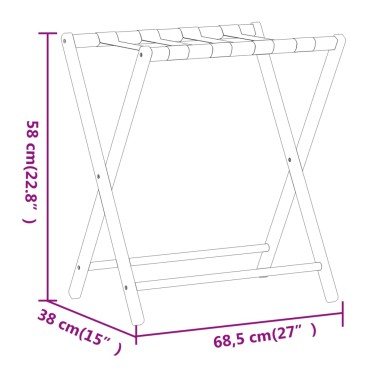 vidaXL Ράφι Αποσκευών 68,5 x 38 x 58 εκ. από Μπαμπού