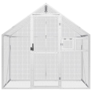 vidaXL Κλουβί Ασημένιο 179 x 100 x 185 εκ. από Αλουμίνιο