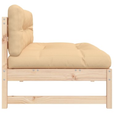 vidaXL Καναπές Κήπου Μεσαίος 120x80cm από Μασίφ Ξύλο Πεύκου 1 τεμ. Γωνιακός