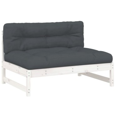 vidaXL Καναπές Μεσαίος Λευκός 120x80cm από Μασίφ Ξύλο Πεύκου