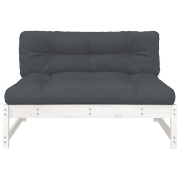 vidaXL Καναπές Μεσαίος Λευκός 120x80cm από Μασίφ Ξύλο Πεύκου