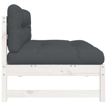 vidaXL Καναπές Μεσαίος Λευκός 120x80cm από Μασίφ Ξύλο Πεύκου