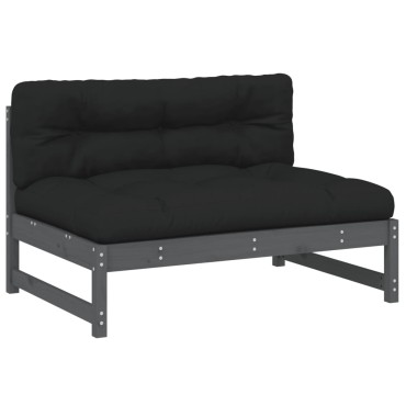 vidaXL Καναπές Μεσαίος Γκρι 120x80cm από Μασίφ Ξύλο Πεύκου