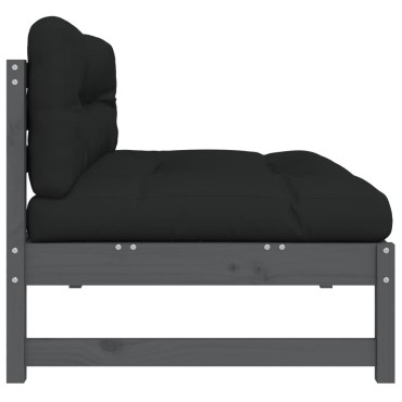 vidaXL Καναπές Μεσαίος Γκρι 120x80cm από Μασίφ Ξύλο Πεύκου