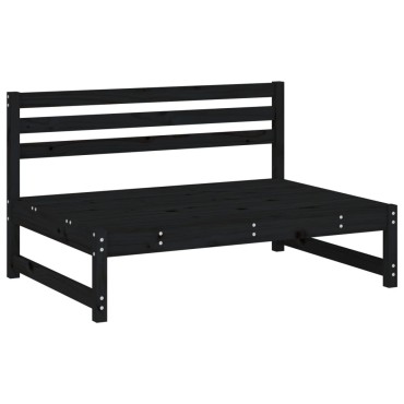 vidaXL Καναπές Μεσαίος Μαύρος 120x80cm από Μασίφ Ξύλο Πεύκου
