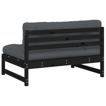 vidaXL Καναπές Μεσαίος Μαύρος 120x80cm από Μασίφ Ξύλο Πεύκου