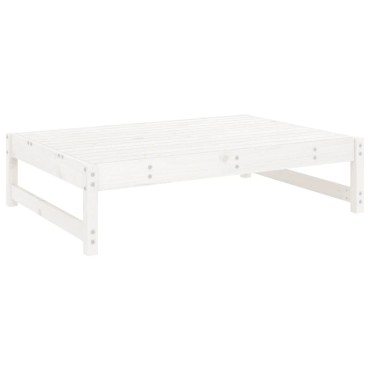 vidaXL Υποπόδιο Κήπου Λευκό 120x80cm από Μασίφ Ξύλο Πεύκου 1 τεμ. Γωνιακός