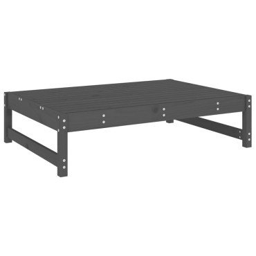 vidaXL Υποπόδιο Κήπου Γκρι 120x80cm από Μασίφ Ξύλο Πεύκου 1 τεμ. Γωνιακός