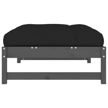 vidaXL Υποπόδιο Κήπου Γκρι 120x80cm από Μασίφ Ξύλο Πεύκου 1 τεμ. Γωνιακός
