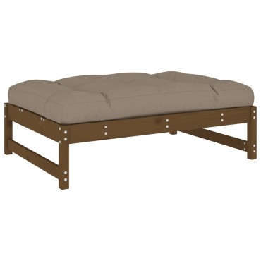 vidaXL Υποπόδιο Κήπου Μελί 120x80cm από Μασίφ Ξύλο Πεύκου 1 τεμ. Γωνιακός