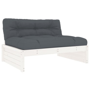 vidaXL Καναπές Μεσαίος Λευκός 120x80cm από Μασίφ Ξύλο Πεύκου