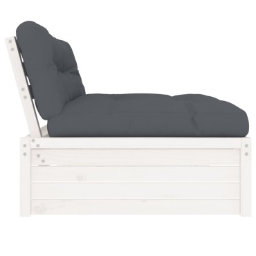 vidaXL Καναπές Μεσαίος Λευκός 120x80cm από Μασίφ Ξύλο Πεύκου