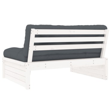 vidaXL Καναπές Μεσαίος Λευκός 120x80cm από Μασίφ Ξύλο Πεύκου