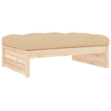 vidaXL Υποπόδιο Κήπου 120x80cm από Μασίφ Ξύλο Πεύκου 1 τεμ. Γωνιακός