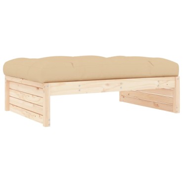 vidaXL Υποπόδιο Κήπου 120x80cm από Μασίφ Ξύλο Πεύκου 1 τεμ. Γωνιακός