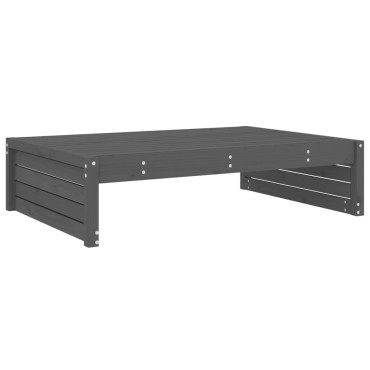 vidaXL Υποπόδιο Κήπου Γκρι 120x80cm από Μασίφ Ξύλο Πεύκου 1 τεμ. Γωνιακός