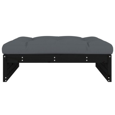 vidaXL Υποπόδιο Κήπου Μαύρο 120x80cm από Μασίφ Ξύλο Πεύκου 1 τεμ. Γωνιακός