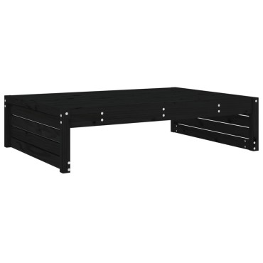 vidaXL Υποπόδιο Κήπου Μαύρο 120x80cm από Μασίφ Ξύλο Πεύκου 1 τεμ. Γωνιακός