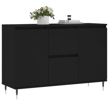 vidaXL Μπουφές Μαύρος 104x35x70cm από Επεξεργασμένο Ξύλο 1 τεμ.