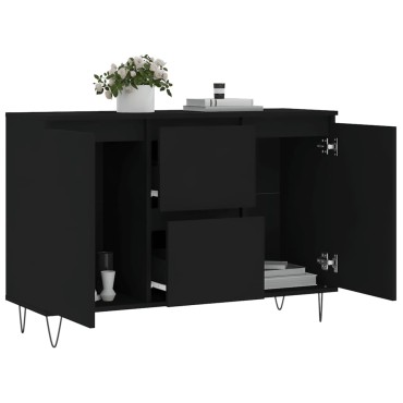 vidaXL Μπουφές Μαύρος 104x35x70cm από Επεξεργασμένο Ξύλο 1 τεμ.