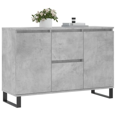 vidaXL Μπουφές Γκρι Σκυροδέματος 104x35x70cm από Επεξεργασμένο Ξύλο 1 τεμ.