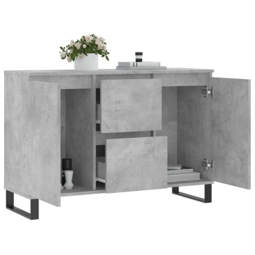vidaXL Μπουφές Γκρι Σκυροδέματος 104x35x70cm από Επεξεργασμένο Ξύλο 1 τεμ.