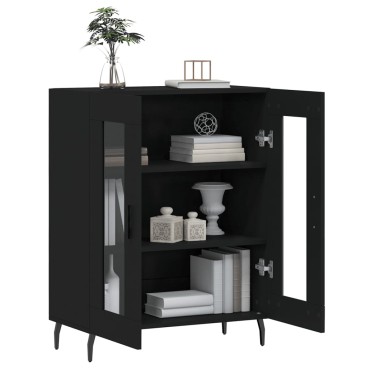 vidaXL Συρταριέρα Μαύρη 69,5x34x90cm από Επεξεργασμένο Ξύλο 1 τεμ.