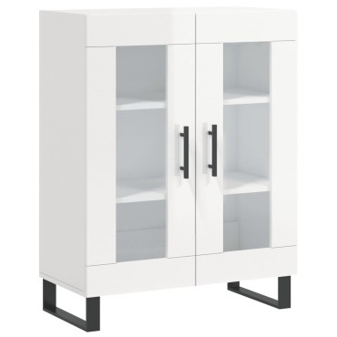 vidaXL Ντουλάπι Γυαλιστερό Λευκό 69,5x34x90cm Επεξεργασμένο Ξύλο 1 τεμ.