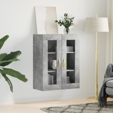 vidaXL Ντουλάπι Επιτοίχιο Γκρι Σκυροδέματος 69,5x34x90cm 1 τεμ.