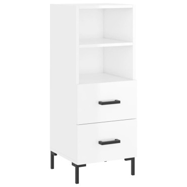 vidaXL Ντουλάπι Γυαλιστερό Λευκό 34,5x34x90cm Επεξεργασμένο Ξύλο 1 τεμ.