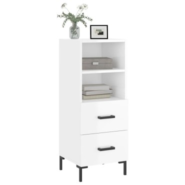 vidaXL Ντουλάπι Γυαλιστερό Λευκό 34,5x34x90cm Επεξεργασμένο Ξύλο 1 τεμ.