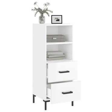 vidaXL Ντουλάπι Γυαλιστερό Λευκό 34,5x34x90cm Επεξεργασμένο Ξύλο 1 τεμ.