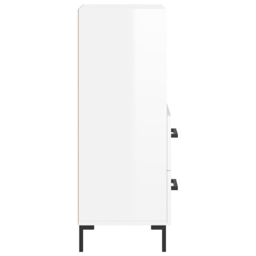 vidaXL Ντουλάπι Γυαλιστερό Λευκό 34,5x34x90cm Επεξεργασμένο Ξύλο 1 τεμ.