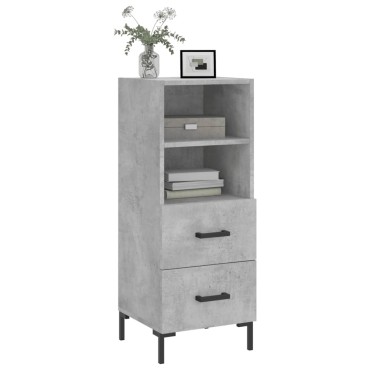 vidaXL Ντουλάπι Γκρι Σκυροδέματος 34,5x34x90cm Επεξεργασμένο Ξύλο 1 τεμ.