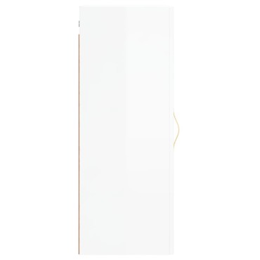 vidaXL Ντουλάπι Τοίχου Γυαλιστερό Λευκό 34,5x34x90cm 1 τεμ.