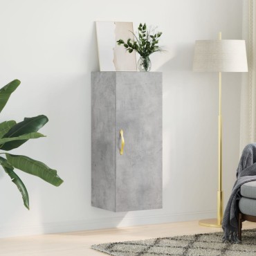vidaXL Ντουλάπι Τοίχου Γκρι Σκυροδέματος 34,5x34x90cm 1 τεμ.