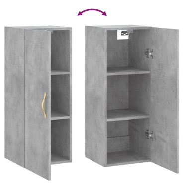 vidaXL Ντουλάπι Τοίχου Γκρι Σκυροδέματος 34,5x34x90cm 1 τεμ.