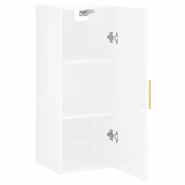 vidaXL Ντουλάπι Τοίχου Γυαλιστερό Λευκό 34,5x34x90cm 1 τεμ.