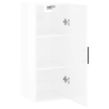 vidaXL Ντουλάπι Τοίχου Γυαλιστερό Λευκό 34,5x34x90cm 1 τεμ.