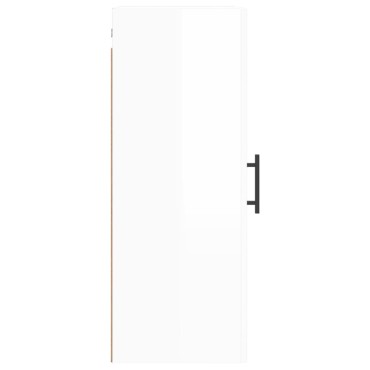 vidaXL Ντουλάπι Τοίχου Γυαλιστερό Λευκό 34,5x34x90cm 1 τεμ.