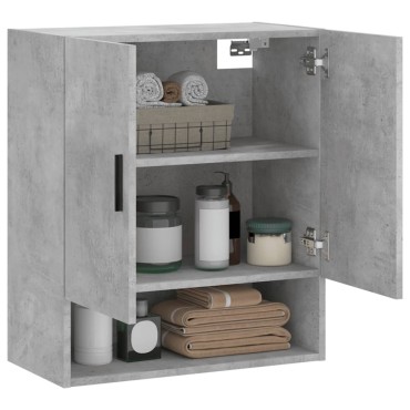 vidaXL Ντουλάπι Τοίχου Γκρι Σκυρ. 60x31x70cm Επεξεργασμένο Ξύλο 1 τεμ.