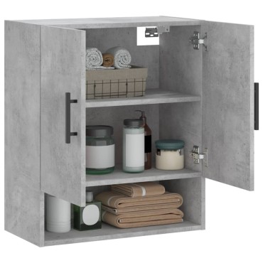 vidaXL Ντουλάπι Τοίχου Γκρι Σκυρ. 60x31x70cm Επεξεργασμένο Ξύλο 1 τεμ.