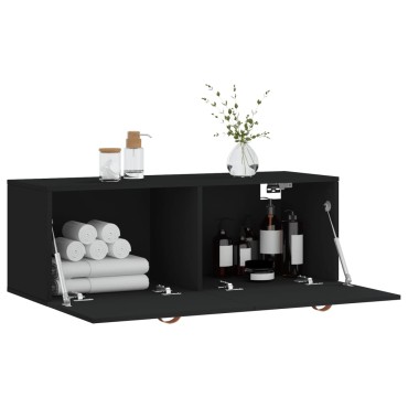 vidaXL Ντουλάπι Τοίχου Μαύρο 100x36,5x35cm από Επεξεργασμένο Ξύλο 1 τεμ.