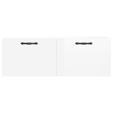 vidaXL Ντουλάπι Τοίχου Γυαλ. Λευκό 100x36,5x35cm Επεξεργ. Ξύλο 1 τεμ.