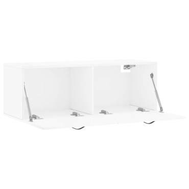 vidaXL Ντουλάπι Τοίχου Γυαλ. Λευκό 100x36,5x35cm Επεξεργ. Ξύλο 1 τεμ.