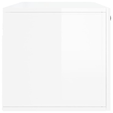 vidaXL Ντουλάπι Τοίχου Γυαλ. Λευκό 100x36,5x35cm Επεξεργ. Ξύλο 1 τεμ.