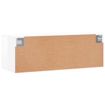 vidaXL Ντουλάπι Τοίχου Γυαλ. Λευκό 100x36,5x35cm Επεξεργ. Ξύλο 1 τεμ.